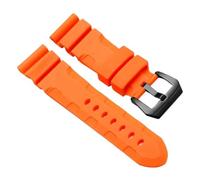 JVEIWAD Cinturini for orologi in silicone nero, blu, verde e arancione, da uomo, 22 mm 24, compatibili con Panerai 111 441 386 Sport Soft Strap, strumenti gratuiti(Orange Black,24mm)