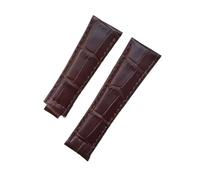 JVEIWAD Cinturini for orologi Oyster compatibili con Rolex SUBMARINER Yacht-Master DAYTONA GMT, cinturino in pelle di coccodrillo da uomo, accessori for 20 mm(Brown-no buckle)