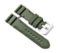 JVEIWAD Cinturini in gomma compatibili con Panerai SUBMERSIBLE PAM441 359 PA111 in silicone morbido da 22 mm e 24 mm, cinturino for orologio da uomo, accessori for orologi(Green-silver,24mm)