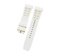 JVEIWAD Cinturini in gomma naturale compatibili con il cinturino originale Richard Mille, in silicone, tipo grezzo, 25 mm x 20(White,25mm No buckle)