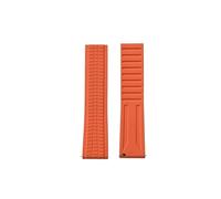 JVEIWAD Cinturino for orologio CTSFKM da 18 mm, 20 mm, 22 mm, in gomma, con fibbia a farfalla a sgancio rapido, tagliato su misura, compatibile con orologio Patek Philippe(Orange No Buckle,20mmx18mm)