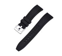 JVEIWAD Cinturino For Orologio FKM Vulcanizzato 18-20 Mm 22 Mm 24 Mm Cinturini For Orologi In Fluorogomma A Sgancio Rapido For Uomo Accessori For Orologi Subacquei(Black silver,18mm)