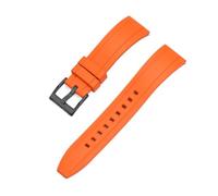 JVEIWAD Cinturino For Orologio FKM Vulcanizzato 18-20 Mm 22 Mm 24 Mm Cinturini For Orologi In Fluorogomma A Sgancio Rapido For Uomo Accessori For Orologi Subacquei(Orange black,24mm)