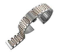 JVEIWAD Cinturino for orologio in acciaio inossidabile 316L da 18 mm, 19, 20, 21, 22, compatibile con Tissot, SEIKO SKX 5, Certina, braccialetti in argento e oro rosa(Silver Rosegold,18mm)