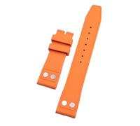 JVEIWAD Cinturino for orologio in gomma fluorurata FKM da 20 mm, 21 e 22, compatibile con cinturino IWC Big Pilot Portofino TOP rivetto(Orange,20mm Mark Buckle,Silver Fold Buckle)
