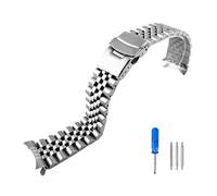 JVEIWAD Cinturino in acciaio for immersioni da 22 mm, 3 stili, compatibile con Casio Duro MDV107-1A MDV106-1A, cinturino polso, parti di ricambio for orologi(5 beads silver)