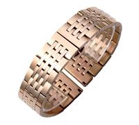 JVEIWAD Cinturino in acciaio inossidabile massiccio a sette perle compatibile con la serie Locle T41 Bracciale sostitutivo for orologio gomito da 12-24 mm(Rose Gold,18mm)