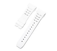 JVEIWAD Cinturino in gomma 25x20mmew compatibile con Richard White Blue Mille Strap Butterfly Buckle Screw Hole Connection Bracelet(White,Buckle 5)