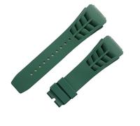 JVEIWAD Cinturino in gomma 25x20mmew compatibile con Richard White Blue Mille Strap Butterfly Buckle Screw Hole Connection Bracelet(Green,Without Buckle)