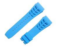 JVEIWAD Cinturino in gomma 25x20mmew compatibile con Richard White Blue Mille Strap Butterfly Buckle Screw Hole Connection Bracelet(Blue,Buckle 1)