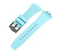 JVEIWAD Cinturino in gomma compatibile con Tissot PRX Powermatic 40 mm, fibbia in acciaio inossidabile, cinturino sportivo da uomo in silicone a sgancio rapido migliorato, 12(Light blue black)