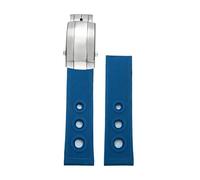 JVEIWAD Cinturino in gomma e silicone da 20 mm, 21, 22, 23, 24, compatibile con i braccialetti impermeabili Breitling Superocean Avenger, cinturino for orologio blu nero(Blue silver2,22mm)