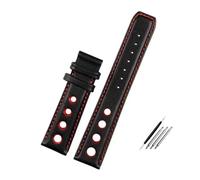 JVEIWAD Cinturino in pelle compatibile con Tissot 1853 Sports Strap Racing PRS516 T91 1853, cinturino in pelle bovina con strato superiore da 20 mm, accessori for orologi(Black red-No)