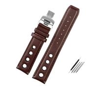 JVEIWAD Cinturino in pelle compatibile con Tissot 1853 Sports Strap Racing PRS516 T91 1853, cinturino in pelle bovina con strato superiore da 20 mm, accessori for orologi(Brown-silver)