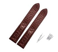 JVEIWAD Cinturino in pelle di coccodrillo compatibile con Cartier Solo London, cinturino in pelle marrone nero for uomo e donna, 16, 18, 20, 22, 24 mm.(Brown-no buckle,17mm)