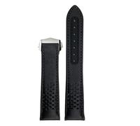 JVEIWAD Cinturino in pelle di vitello compatibile con Omega Speedmaster 310 311 Racing Dark Side Of The Moon Watch in mucca(Black silver,19mm)