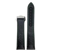 JVEIWAD Cinturino in pelle di vitello compatibile con Omega Speedmaster 310 311 Racing Dark Side Of The Moon Watch in mucca(Green silver,21mm)