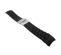 JVEIWAD Cinturino in silicone con estremità curva 16/18/20/22/24/26 mm, fibbia pieghevole in acciaio inossidabile, sportivo, impermeabile, da uomo, sostituibile, cinturino for orologio(26mm)