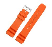 JVEIWAD Cinturino in silicone da 22 mm compatibile con l'orologio subacqueo CASIO Swordfish MDV-106 MDV-107 MTP-VD01D Efr-303l Cinturino da polso da uomo arancione verde(Orange-silver)