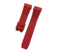 JVEIWAD Cinturino originale in gomma naturale impermeabile, morbido e colorato, compatibile con il cinturino dell'orologio Richard Mille, tipo a orecchino grezzo, 25 mm*20 m(Red,25mm No buckle)