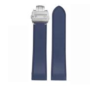 JVEIWAD Compatibile con Cartier Santos Sandoz 100 Cinturino in silicone in gomma for orologio da uomo Accessori Bracciale 23 mm 25(Blue-silver,25mm)