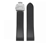JVEIWAD Compatibile con Cartier Santos Sandoz 100 Cinturino in silicone in gomma for orologio da uomo Accessori Bracciale 23 mm 25(Black-silver,23mm)