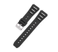 JVEIWAD Compatibile con cinturini Casio Accessorise Watchband CA-53W CA-61W FT-100W W-520U W-720G Cinturini morbidi in TPU da 18 mm 20 Cinturino polso FT100W(Black-Silver,20mm)