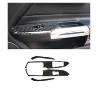 JVEIWAD Compatibile con Ford Mustang GT 2015-2021 Accessori in Fibra di Carbonio Auto Finestre Interruttore di Sollevamento Pannello di Controllo Decorazione Copertura Trim Adesivo(Black(LHD))