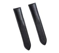 JVEIWAD Compatibile con il cinturino in pelle sostitutivo OriginalTKDouble Tail Watch Accessories compatibile in bovina motivo litchi Soft SOLOSeries(Black -Gold buckle,17-16mm)