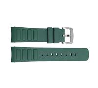 JVEIWAD Compatibile con Mido Multifort TV M049.526 Cinturino for orologio in gomma impermeabile da 22 mm Interfaccia curva Accessori for orologi for in silicone(Green-silver)