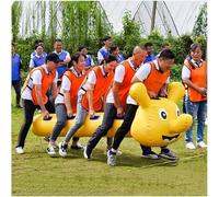 JvFbjLF Giochi gonfiabili di Team Building - attività Sportive e di apprendimento cooperativo Divertenti(Yellow,8 Seats)