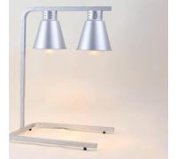 JvFbjLF Lampada riscaldante Portatile a Doppia Testa for Alimenti Commerciali for la Cucina del Ristorante e la Mensa(Silver)