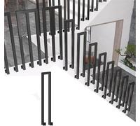 JvFbjLF Ringhiere in Ferro battuto quadrate Nere, Adatte for Casette da Giardino, terrazze, balconi, corrimano for Scale Interne/Esterne(U-Shaped 1 Piece,95cm)