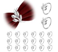 JVHLOV 20 portatovaglioli, fibbie per tovaglioli, per raccolta, Ringraziamento, matrimoni, cene, feste, banchetti, tovaglioli, decorazione per tavolo da pranzo (argento, taglia standard)