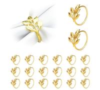 JVHLOV 20 portatovaglioli, fibbie per tovaglioli, per raccolta, Ringraziamento, matrimoni, cene, feste, banchetti, tovaglioli, decorazione per tavolo da pranzo (dorato, taglia standard)