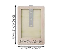Jvjggag Clip per visiera auto, porta foto, organizer per interni, cornice in legno, clip in metallo, accessorio sentimentale per cruscotto, viaggio su strada, uso quotidiano, 10 x 7 x 2,2 cm, legno