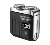 Jvjggag Rasoio elettrico da uomo, strumento di taglio per barba impermeabile, kit di toelettatura silenzioso a forma di valigia, 8000 giri/min, ricarica USB, display digitale per hotel