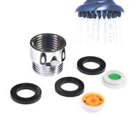 Jvjggag Riduttore di flusso per doccia, set adattatore per risparmio di flusso d'acqua, adattatore per soffione doccia, set adattatore per bagno e WC