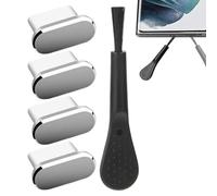 Jvjggag Set di 4 tappi antipolvere di tipo C, con guarnizione protettiva antipolvere, in polipropilene resistente, design sicuro e facile da pulire, per cellulare e tablet, 0,39 x 0,6 cm, colore: nero