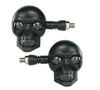 Jvjggag Skull Headlights - Motorcycle Signal Light for Safe Driving | 12V Universal Skull Shape, Waterproof LED Amber Blinker, Motorcycle Indicator Accessory for Hiking Commuting