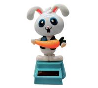 Jvjggag Solar Powered Dancing Bunny, Cute Easter Rabbit Figurine, Solar Dancing Toys, Bunny Car Shaking Head Dancer Doll, Swinging Bunny for Car, Office Desk, Spring Holiday Decorations