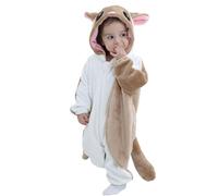 JVJQ Pigiama per bambini con chiusura lampo anti-neif, cerniera a 2 vie e costume da squirrel di alta qualità, in cotone biologico per neonati fino a bambini (0-36 m), costume da bambino, carnevale e
