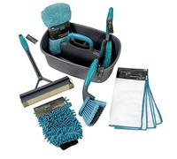 JVL 20-431 - Servizio di Pulizia Auto con Contenitore, Grigio Blu (Pacchetto Oro)