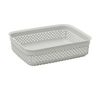 JVL Cesto portaoggetti in plastica a Forma di Goccia, 2,2 l, 7 x 25 x 20 cm Circa, Grigio, Taglia Unica