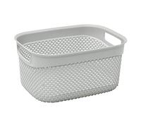 JVL Droplette Design - Cestino portaoggetti in plastica, 6,6 l, 15 x 29 x 22 cm, colore: grigio, taglia unica