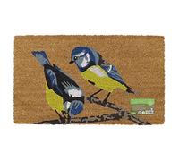 JVL Zerbino ecologico in fibra di cocco con retro in lattice, uccelli, naturale, 45 x 75 cm circa, 02-883