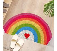 JVNALwnkv Bathroom Rug Mat，Floor Mat PVC ，Door Mat Bright Rainbow Sugar Colors Welcome Mat Non-Slip Floor Front Doormat Resist Dirt Rug for Indoor Outdoor Easy to Clean(50cm*80cm)