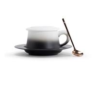 JVNALwnkv Set da tè retrò, tazza da tè, bollitore in ceramica/vetro, tazze da caffè in ceramica, tazza a bocca larga for l'acqua, adatto al microonde e al forno