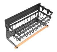 JVNALwnkv Supporto magnetico for rack di stoccaggio a parete for cucina e bagno Design senza perforazione Organizzatore articoli vari in 1 pezzo for uso domestico