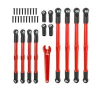 JVRWSC Accessori aggiornamento RC per Traxxas per Summit per Revo 3.3 1/10 8pcs Metallo Asta di Spinta Punta Collegamenti Tenditore RC Auto Aggiornamento Parti di Accessori(Red)